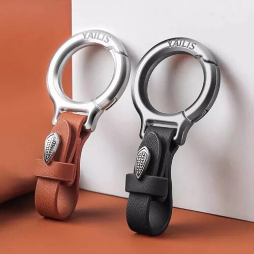 Leather Car Keychains for Women Men Waist Belt Buckle Carabiner Car Pendant Key Chains Rings Keyring Bag Gifts
