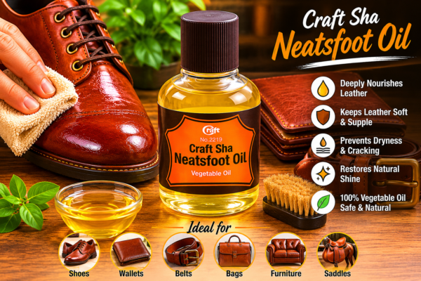 Craft sha Neatsfoot Oil Compound 100 ml Leather conditioner  made from vegetable oil for Leathercraft made in japan