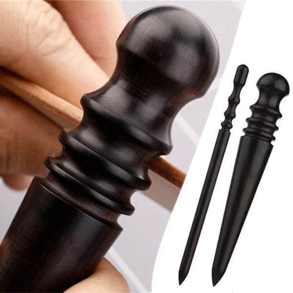 2pcs LMDZ Leather Edge Burnisher Black Wood Edge Slicker Leather Craft Tool Leather Polishing Tools