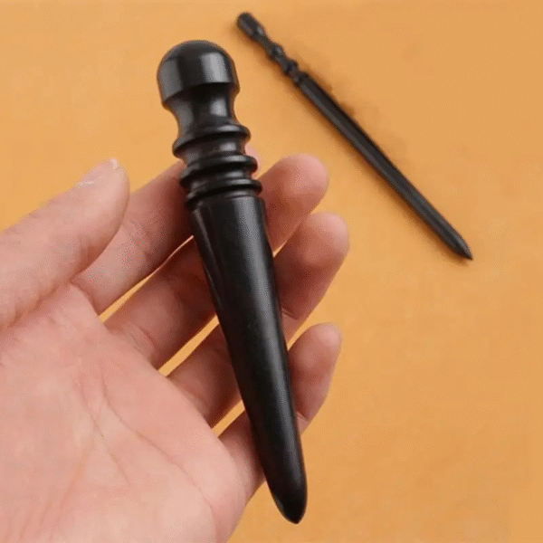 2pcs LMDZ Leather Edge Burnisher Black Wood Edge Slicker Leather Craft Tool Leather Polishing Tools