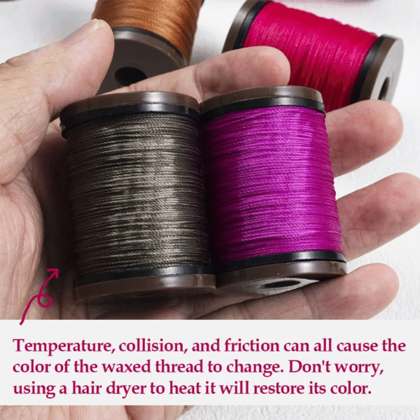 Round Waxed Thread 0.6mm Diameter for Leather Craft Polyester Cord Wax Coated Strings Braided Wallet for hand sewing 70M