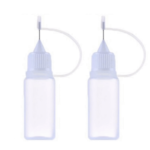 empty glue bottle 2 10ml 2pcs Reusable Needle Tip Glue Applicator Plastic Bottle for Leathercraft And Quilling DIY Scrapbooking Paper Craft Tool