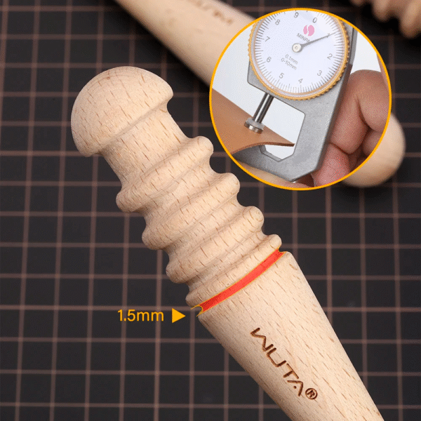WUTA  Leather Burnisher Wood Slicker Rounded Edge Burnishing Tool  Smooth Leather Craft Tools
