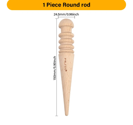WUTA  Leather Burnisher Wood Slicker Rounded Edge Burnishing Tool  Smooth Leather Craft Tools