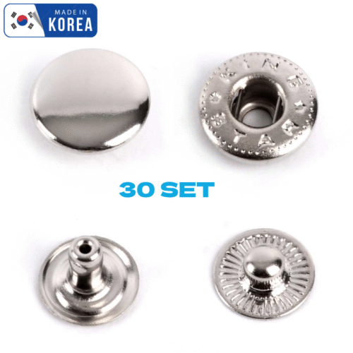 Spring Dot 10MM - Nickel 5 rounded spring snap fasteners Spring Dot 10MM - Nickel 30 sets, 1 piece Made in korea