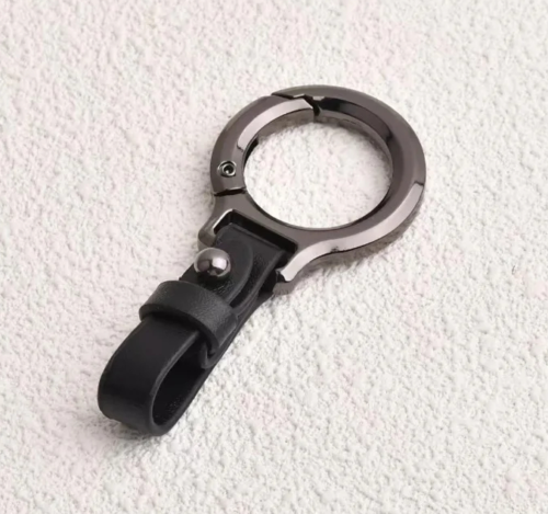 black Car Keychain Leather Men's High-End Custom Creative Cars Keychain Men's Car Accessories Black